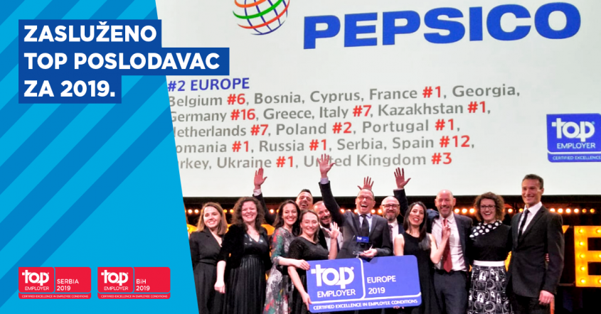PepsiCo zapadni balkan odlikovan Top Employer priznanjem 