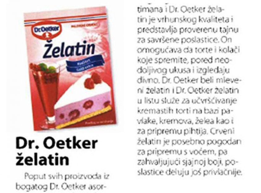 Dr.Oetker u magazinu za žene sa stilom