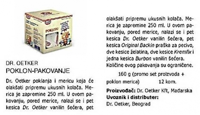 Dr.Oetker poklon pakovanje u medijima